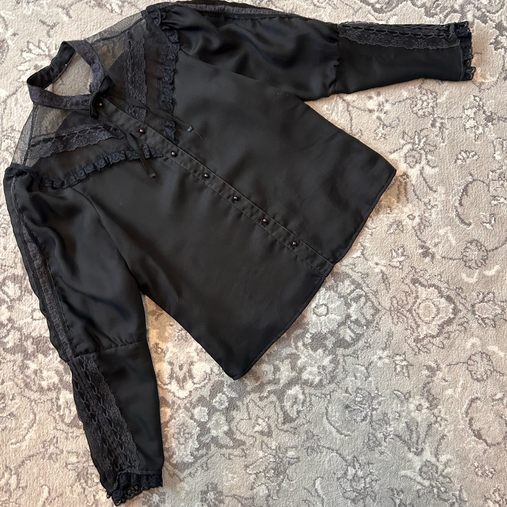 Vintage Black Lace Blouse